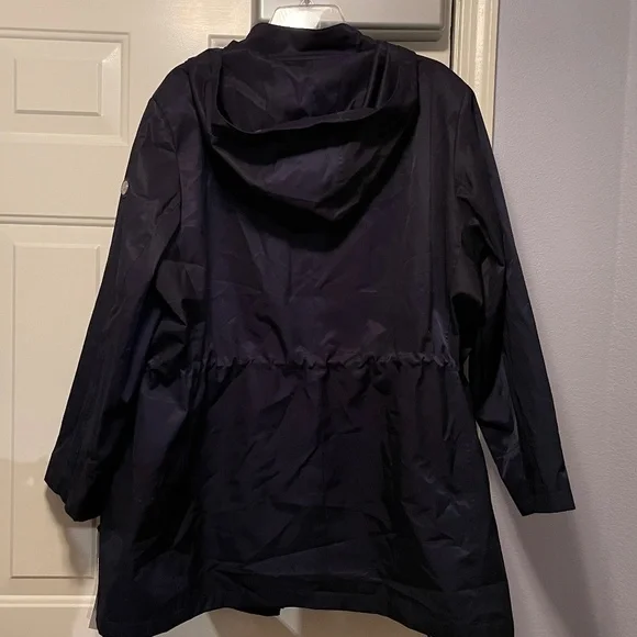 SOLD⭐️DKNY Navy Water Repellent Trench Coat (Plus Size 3X) NWT - Picture 6 of 8